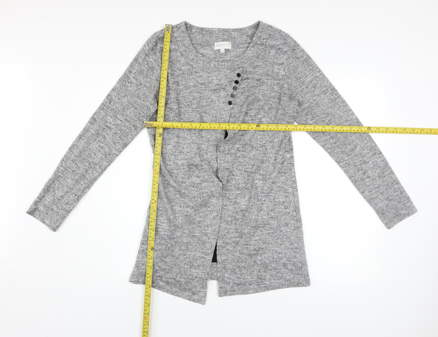 Apricot Women's Grey Long Sleeve Button Cardigan UK 10