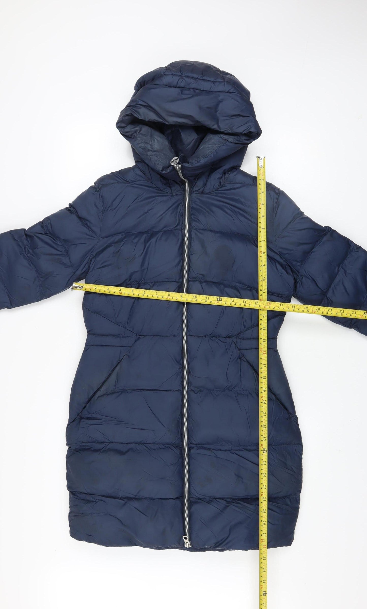 Timberland Womens Navy XS Puffer Jacket Hooded Winter Nylon Coat