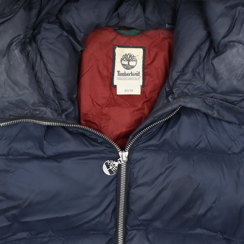 Timberland Womens Navy XS Puffer Jacket Hooded Winter Nylon Coat