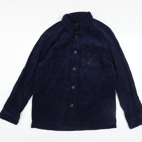 Primark Men’s Blue Corduroy Long Sleeve Button-Up Shirt XS