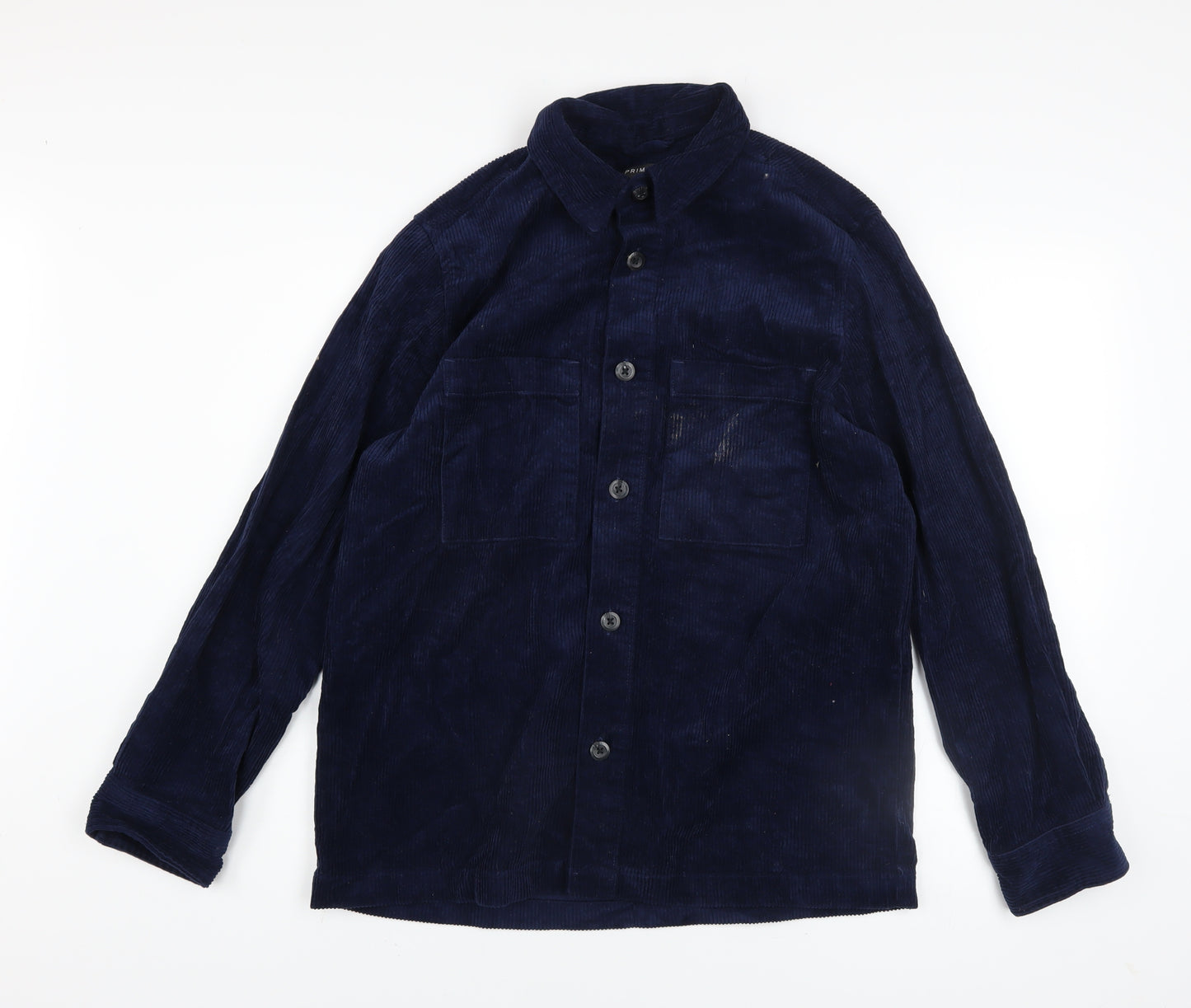 Primark Men’s Blue Corduroy Long Sleeve Button-Up Shirt XS