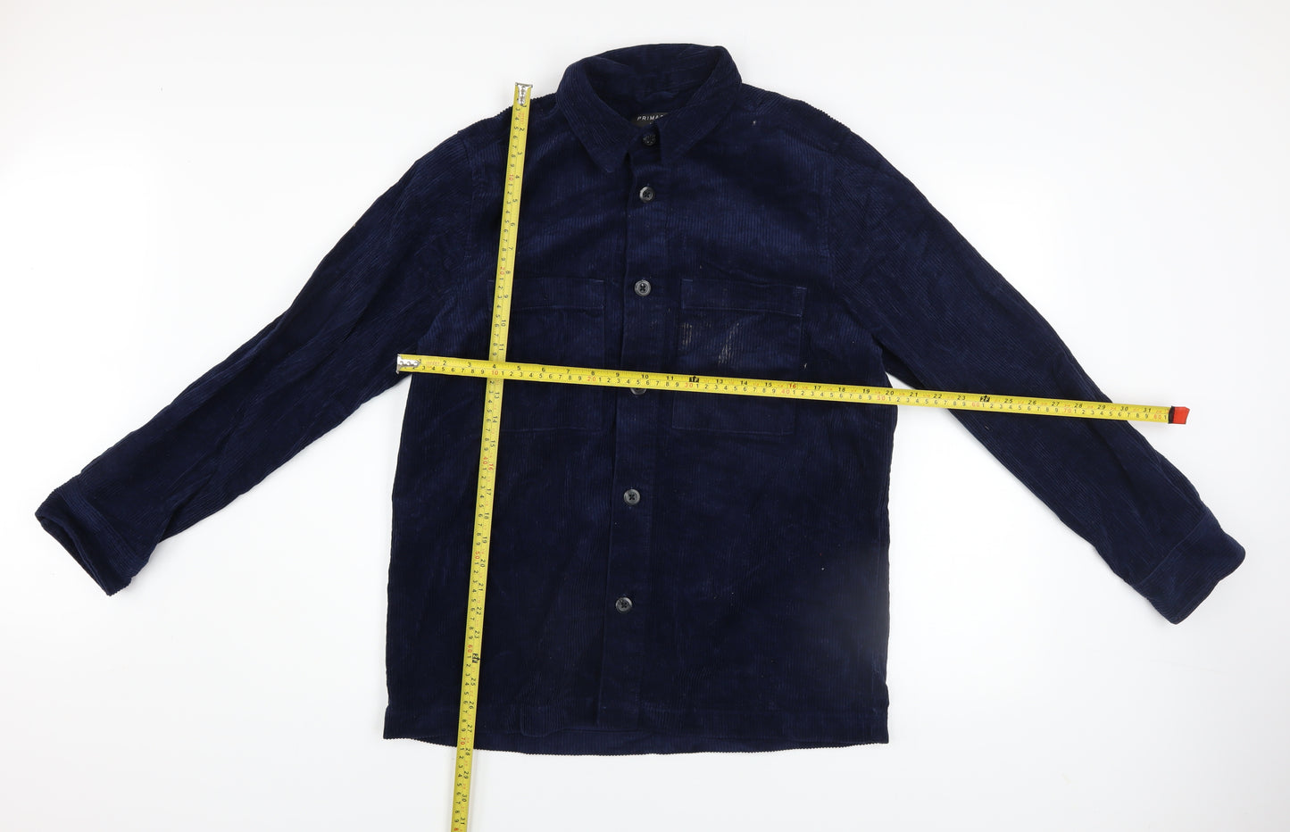 Primark Men’s Blue Corduroy Long Sleeve Button-Up Shirt XS