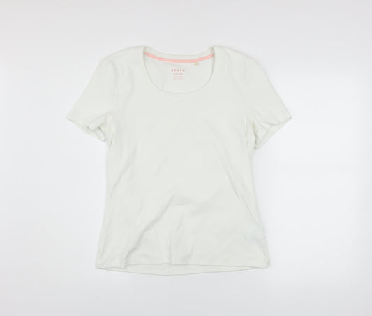 Boden Women White Short Sleeve Basic Cotton T-Shirt Size 14