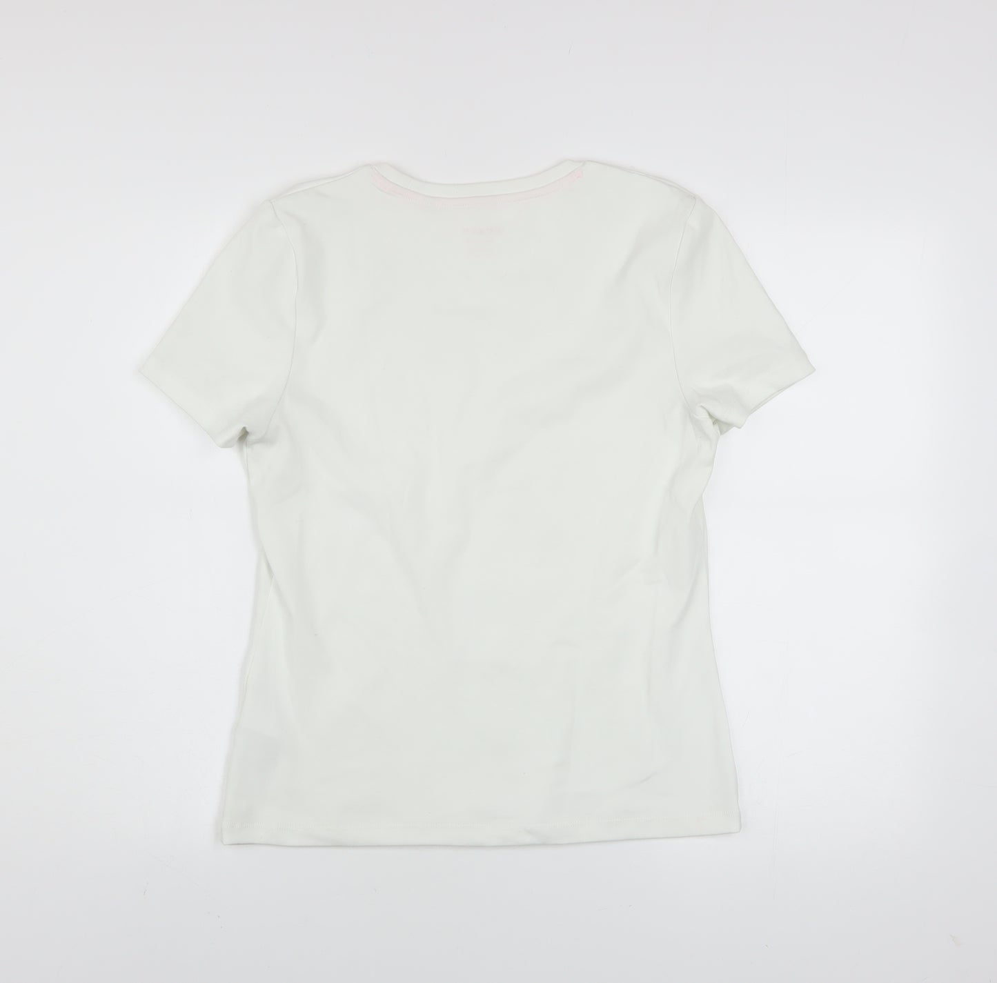 Boden Women White Short Sleeve Basic Cotton T-Shirt Size 14