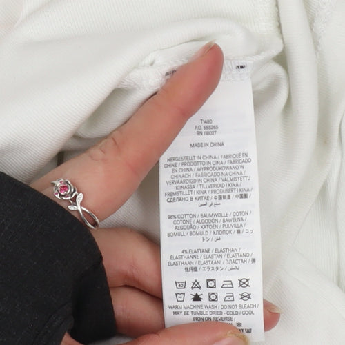 Boden Women White Short Sleeve Basic Cotton T-Shirt Size 14