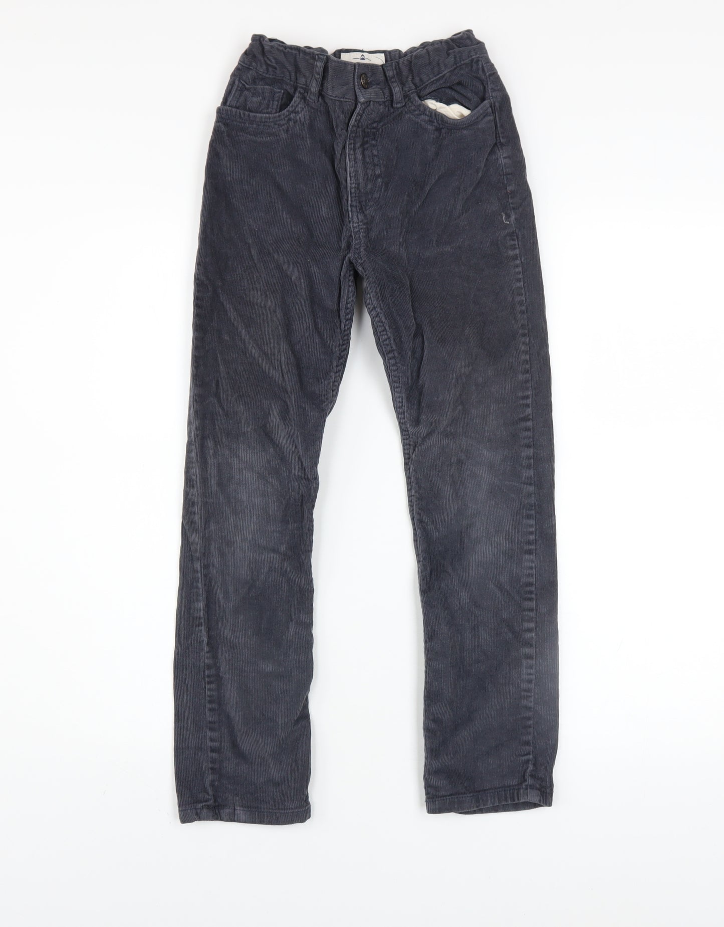 FatFace Boys Blue Corduroy Chino Trousers Size 9 Years Elastic Waist