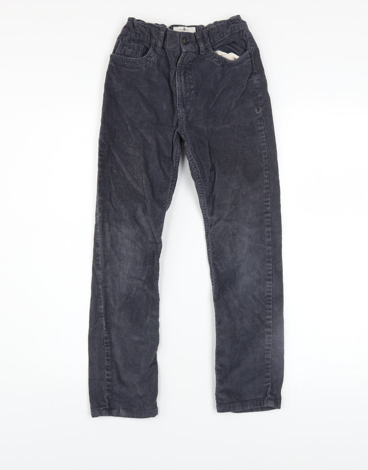 FatFace Boys Blue Corduroy Chino Trousers Size 9 Years Elastic Waist