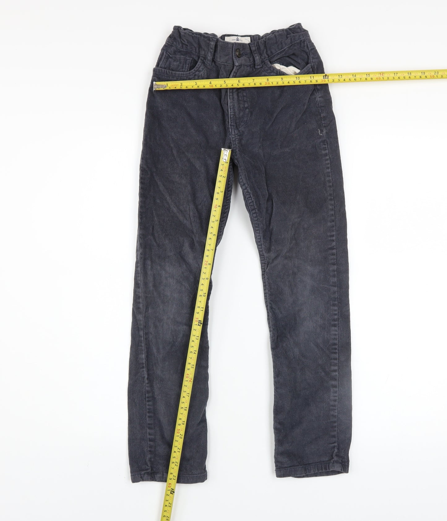 FatFace Boys Blue Corduroy Chino Trousers Size 9 Years Elastic Waist