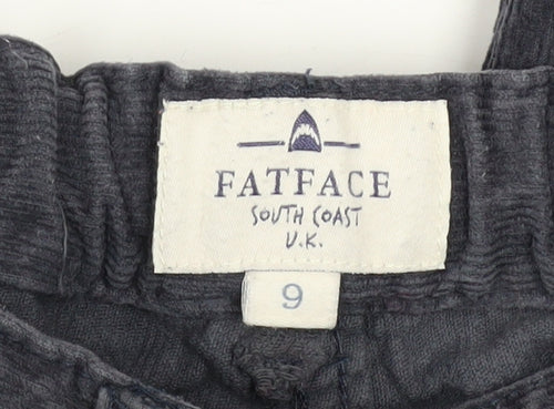 FatFace Boys Blue Corduroy Chino Trousers Size 9 Years Elastic Waist