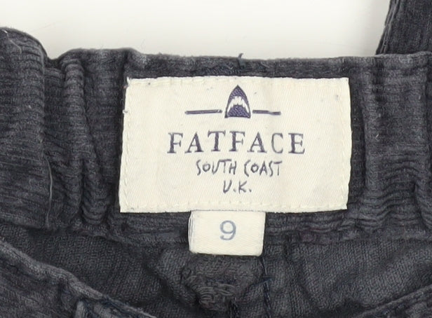 FatFace Boys Blue Corduroy Chino Trousers Size 9 Years Elastic Waist