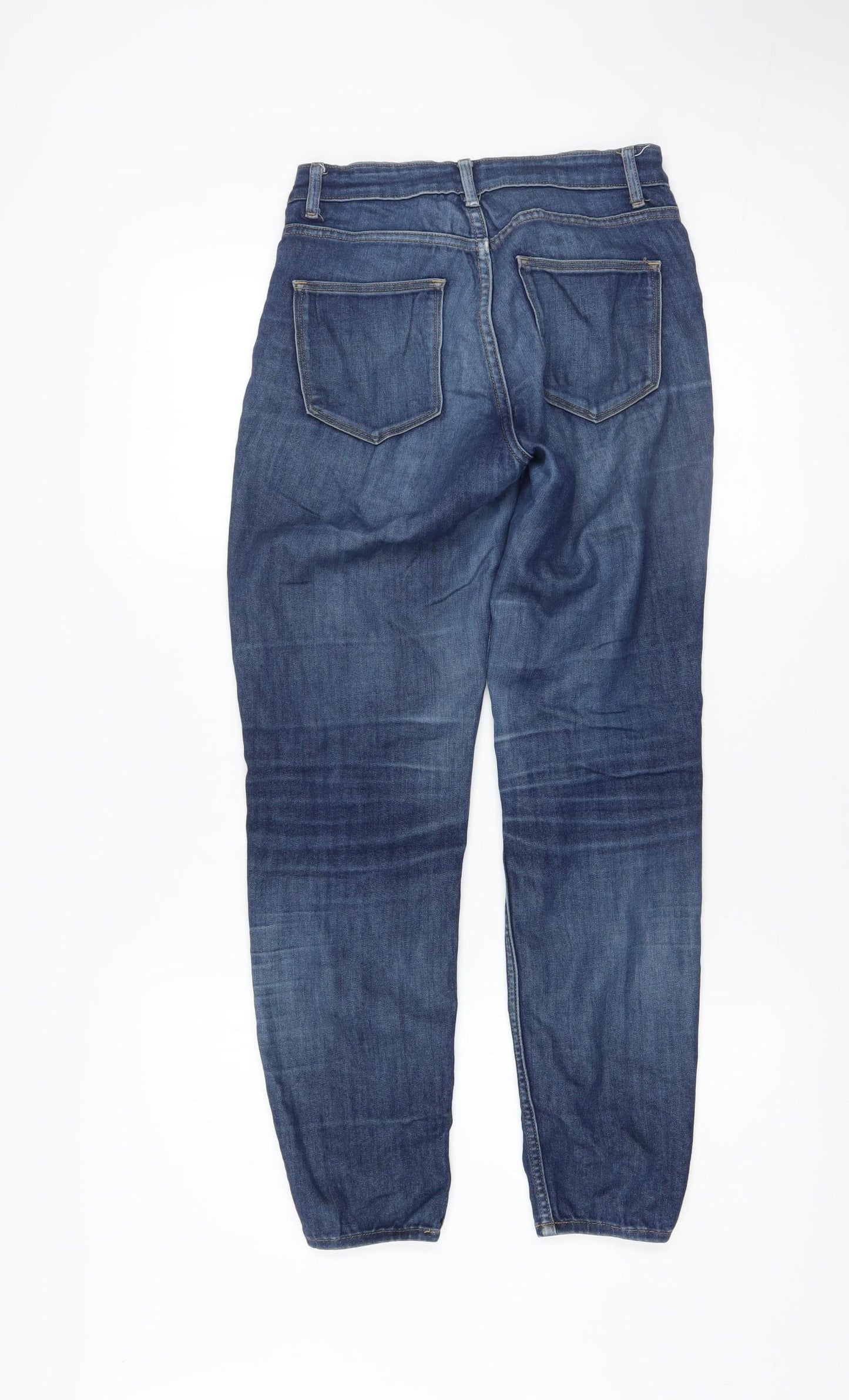 H&M Women's Blue Mid-Rise Boyfriend Jeans Size 8 Relaxed Fit Denim