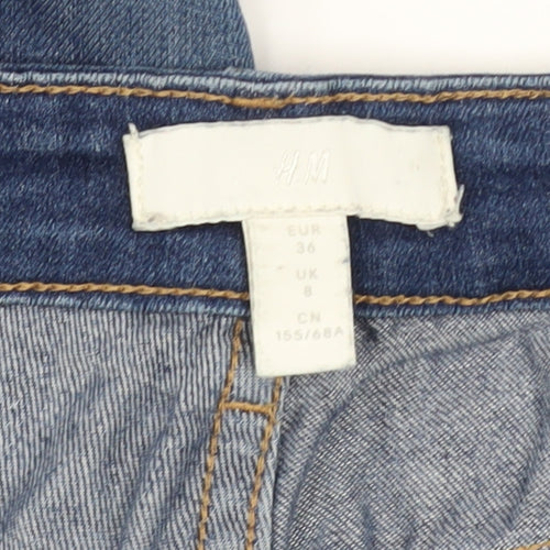 H&M Women's Blue Mid-Rise Boyfriend Jeans Size 8 Relaxed Fit Denim