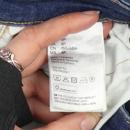 H&M Women's Blue Mid-Rise Boyfriend Jeans Size 8 Relaxed Fit Denim