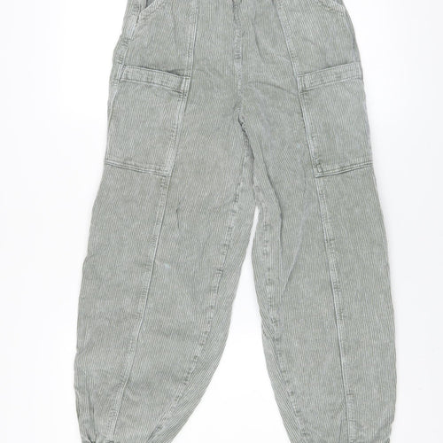 Next Boys Grey Cargo Trousers 12 Years 100% Cotton Elastic Waist