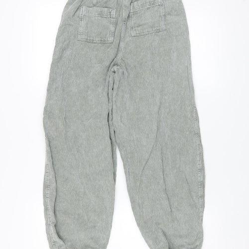 Next Boys Grey Cargo Trousers 12 Years 100% Cotton Elastic Waist
