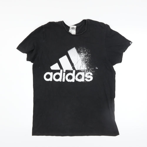 Adidas Men's Black Short Sleeve Sports Graphic T-Shirt Size S