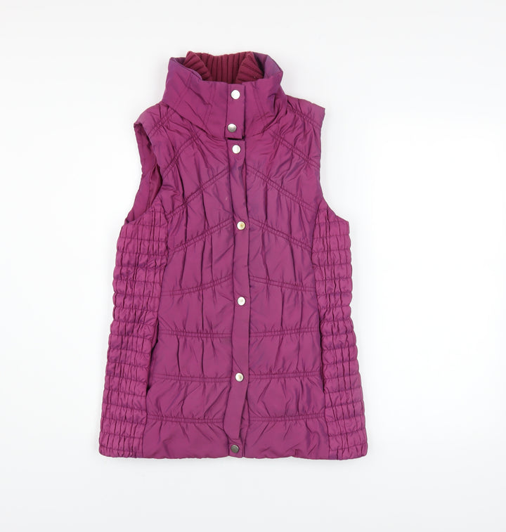 Kaliko Women's Purple Puffer Waistcoat Size 10 Quilted Sleeveless Gilet