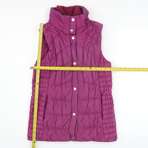 Kaliko Women's Purple Puffer Waistcoat Size 10 Quilted Sleeveless Gilet
