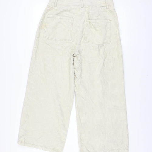 ASOS DESIGN Womens Beige Corduroy Wide-Leg Trousers Size 10
