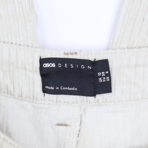 ASOS DESIGN Womens Beige Corduroy Wide-Leg Trousers Size 10