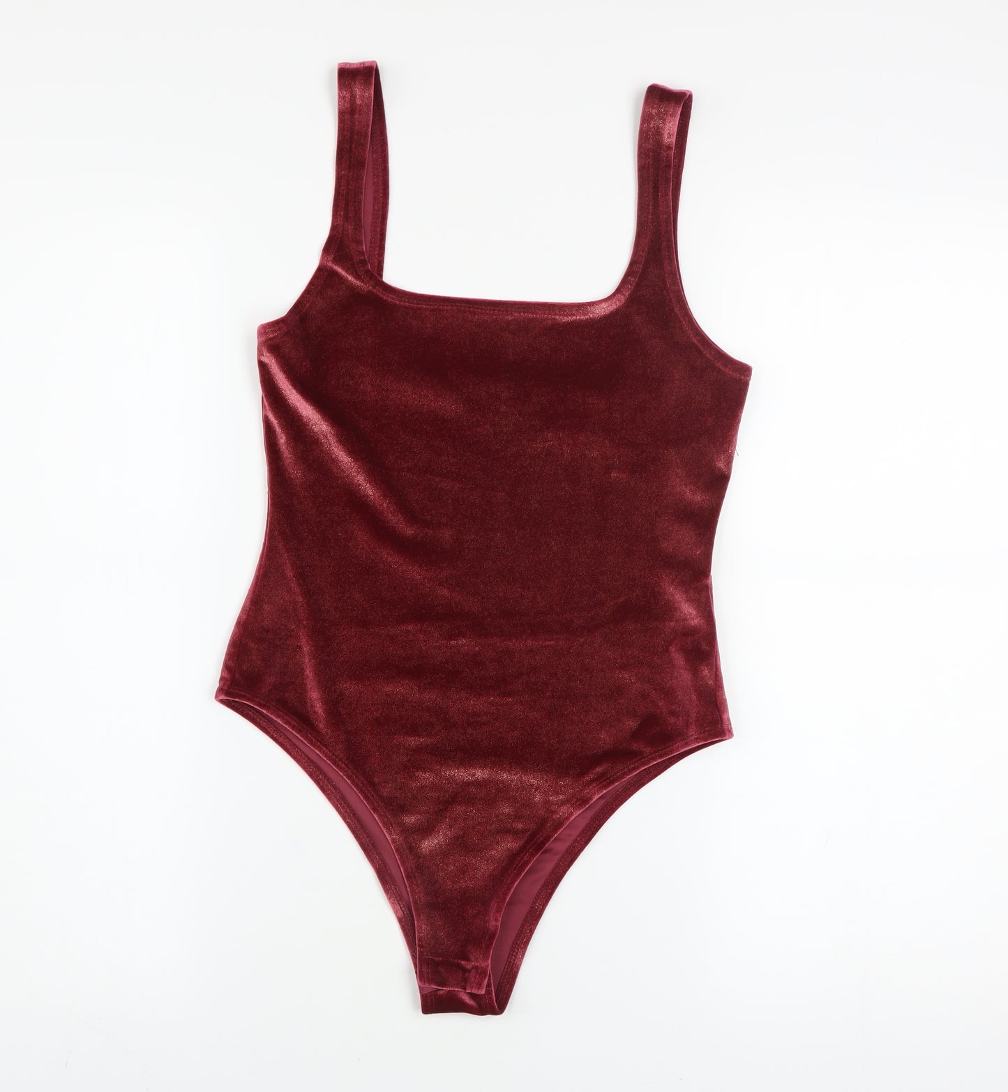 Topshop Women’s Red Velvet Camisole Bodysuit UK 8
