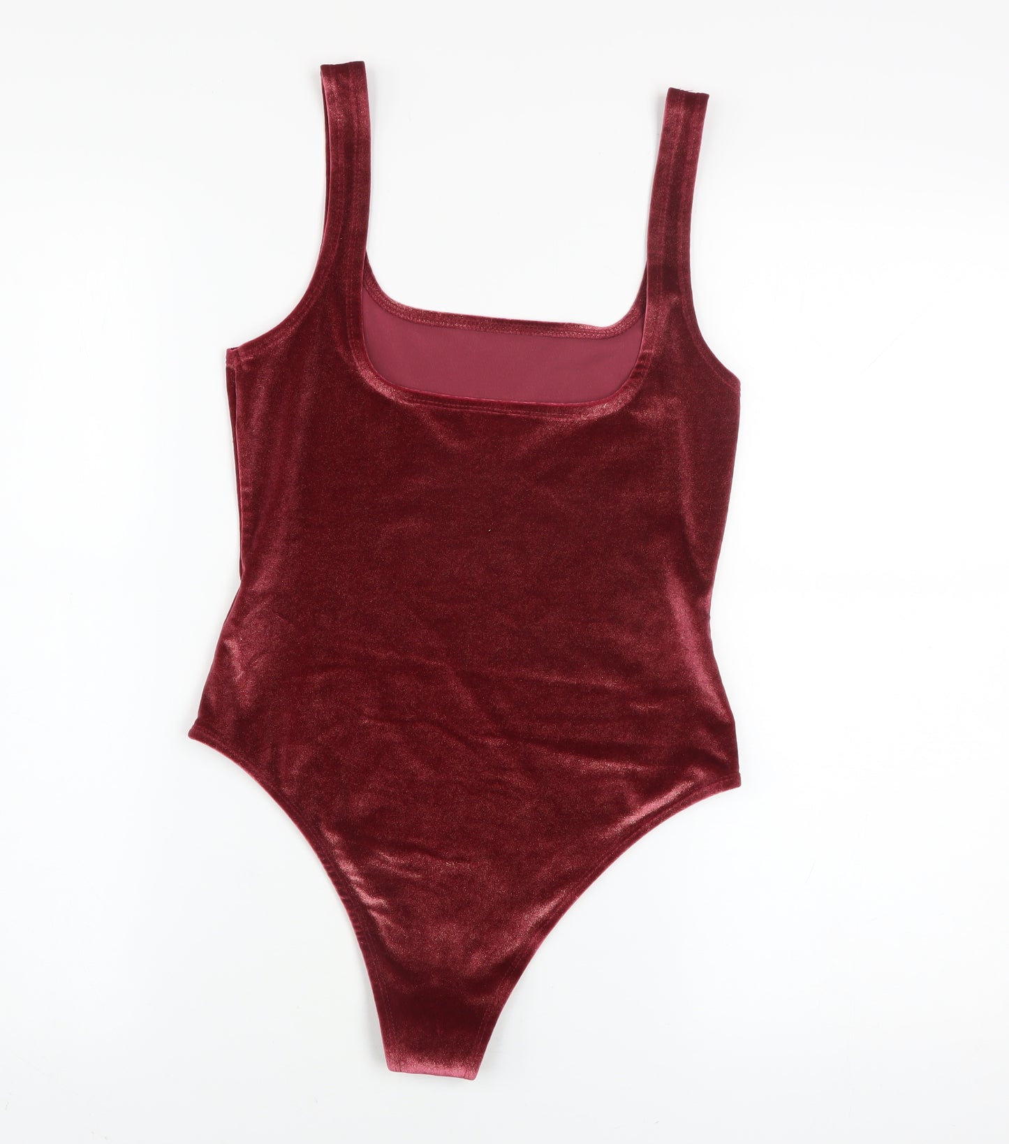 Topshop Women’s Red Velvet Camisole Bodysuit UK 8
