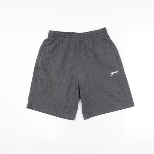 Slazenger Men's Grey Athletic Gym Shorts Size S Elastic Waist