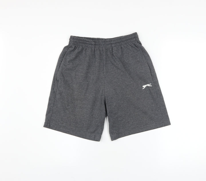 Slazenger Men's Grey Athletic Gym Shorts Size S Elastic Waist
