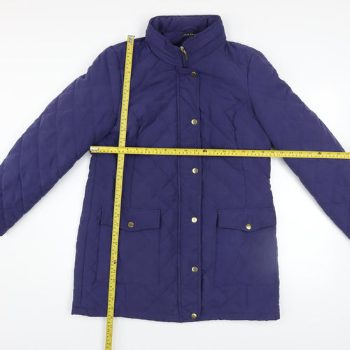 love COATS Women Blue Quilted Mid-Length Coat Size 14