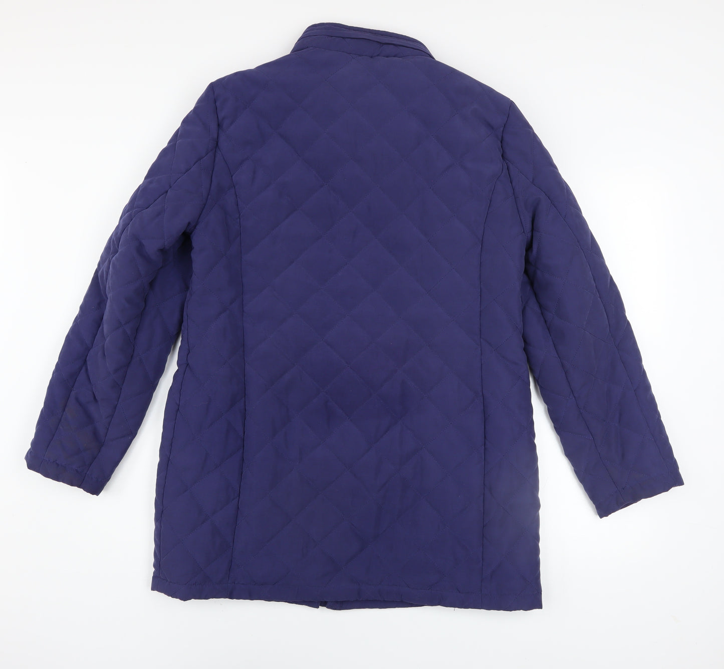love COATS Women Blue Quilted Mid-Length Coat Size 14