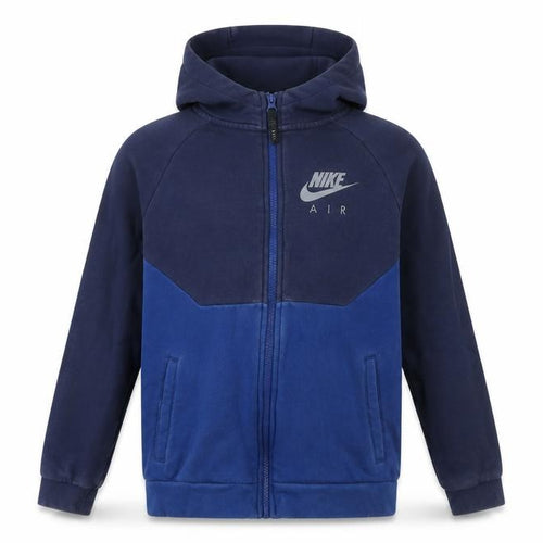Nike Boys Blue Full Zip Fleece Hoodie XL 13-15 Years Colourblock Logo