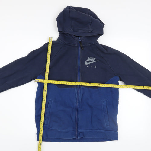 Nike Boys Blue Full Zip Fleece Hoodie XL 13-15 Years Colourblock Logo