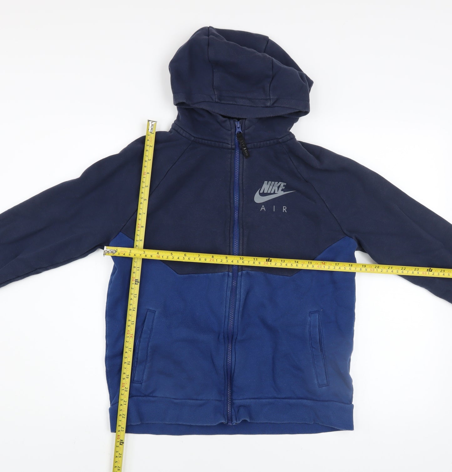Nike Boys Blue Full Zip Fleece Hoodie XL 13-15 Years Colourblock Logo