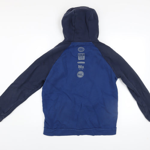 Nike Boys Blue Full Zip Fleece Hoodie XL 13-15 Years Colourblock Logo