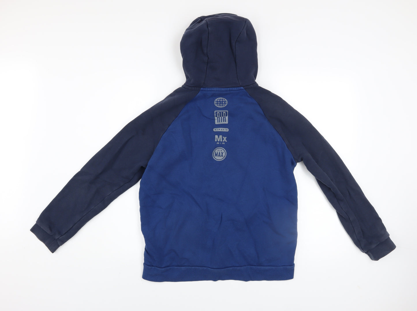 Nike Boys Blue Full Zip Fleece Hoodie XL 13-15 Years Colourblock Logo