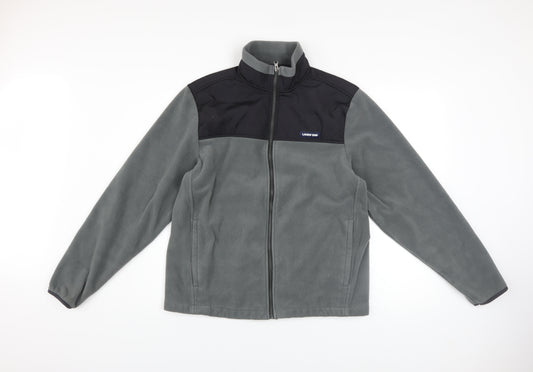 Lands' End Men's Grey Fleece Full Zip Jacket Size M Regular