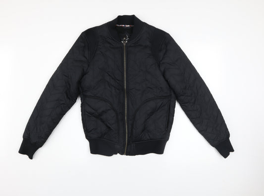 prAna Men's Black Quilted Bomber Jacket Size Small Outdoor Zip Up