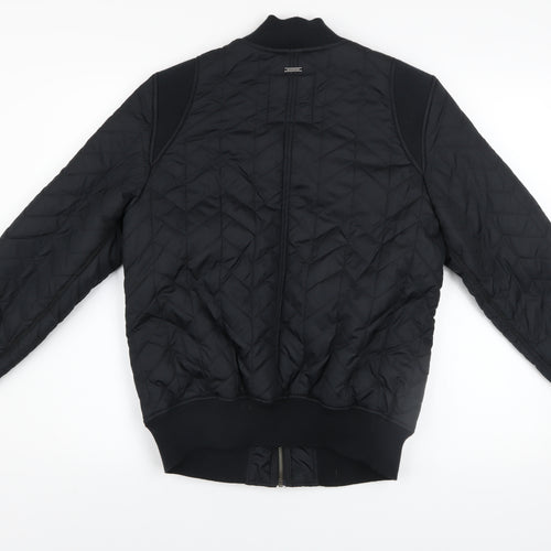 prAna Men's Black Quilted Bomber Jacket Size Small Outdoor Zip Up