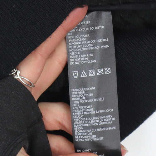 prAna Men's Black Quilted Bomber Jacket Size Small Outdoor Zip Up