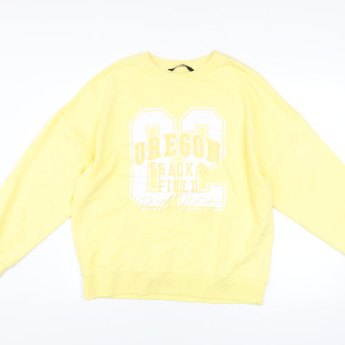 Marks & Spencer F&F Women's Yellow Pullover Sweatshirt Size M Oregon Print