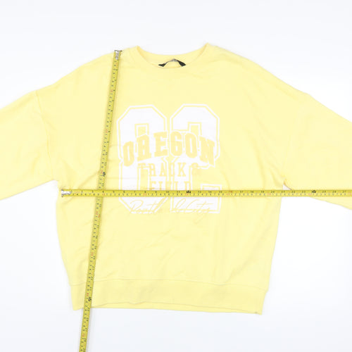 Marks & Spencer F&F Women's Yellow Pullover Sweatshirt Size M Oregon Print