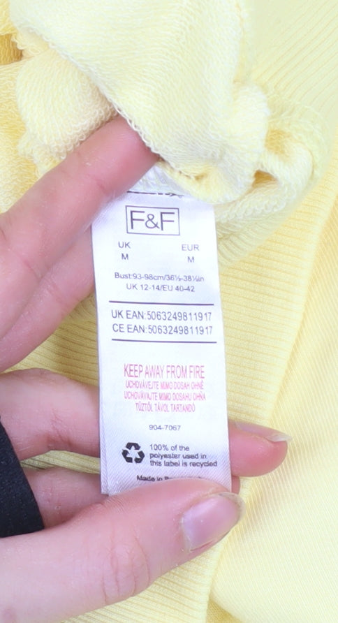 Marks & Spencer F&F Women's Yellow Pullover Sweatshirt Size M Oregon Print