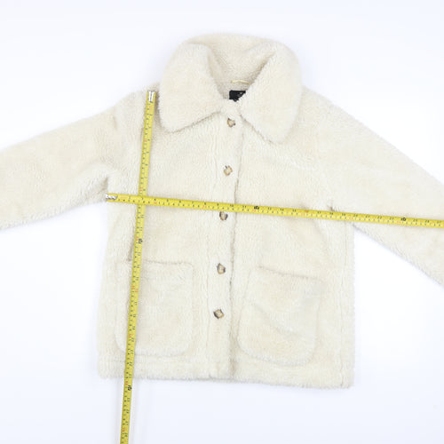 Threadbare Women's Ivory Fleece Button Jacket Size 8