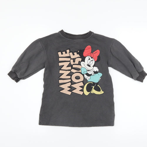 Disney Baby Girls Black Minnie Mouse Graphic Pullover Sweatshirt 2-3 Years