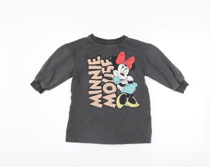 Disney Baby Girls Black Minnie Mouse Graphic Pullover Sweatshirt 2-3 Years