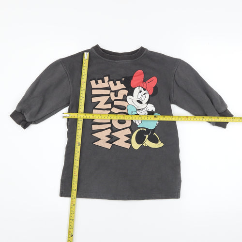 Disney Baby Girls Black Minnie Mouse Graphic Pullover Sweatshirt 2-3 Years