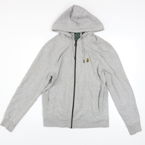 Luke Sport Men's Grey Full Zip Hoodie Medium Cotton Blend