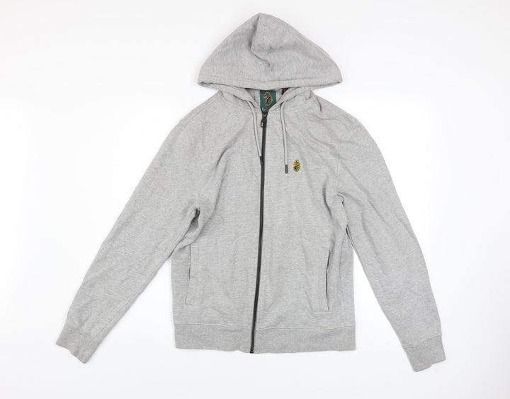 Luke Sport Men's Grey Full Zip Hoodie Medium Cotton Blend