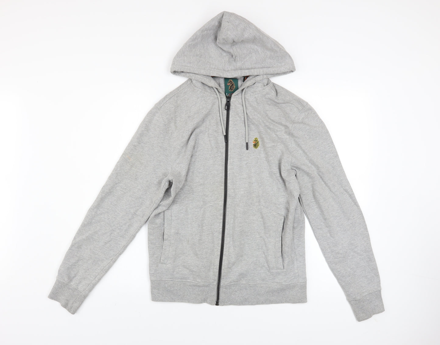 Luke Sport Men's Grey Full Zip Hoodie Medium Cotton Blend