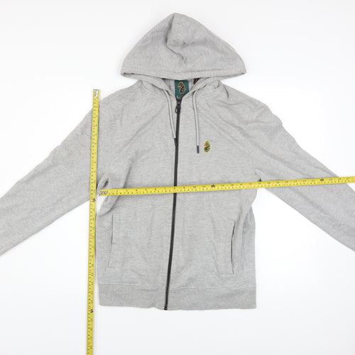 Luke Sport Men's Grey Full Zip Hoodie Medium Cotton Blend